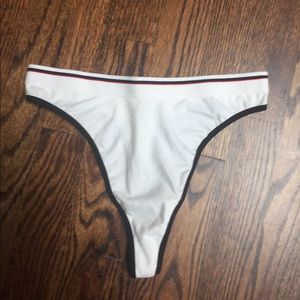 NWOT Hanes White Sport Thong. Size M